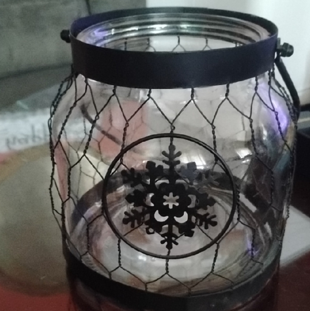 Chic Black Wire Snowflake Lantern